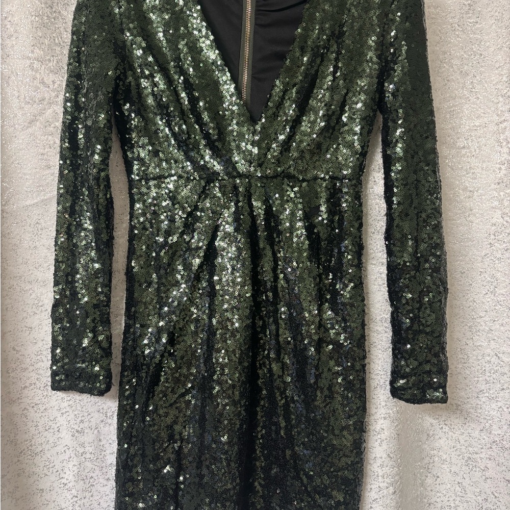 Elegant Sequin Green Dress